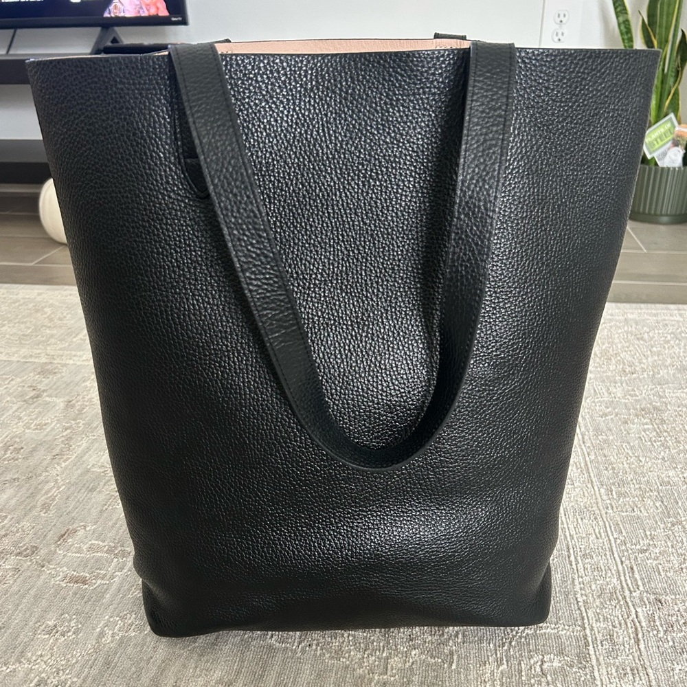 Cuyana tall structured leather tote